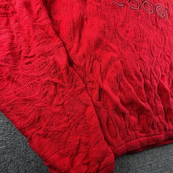 COOGI Australia Red Knit Pullover Sweater Spell Out Logo 3D Biggie 4XL Cotton - Picture 3 of 16